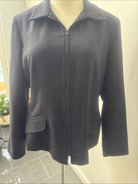 Sag Harbor Women's Black Zip-Front Jacket